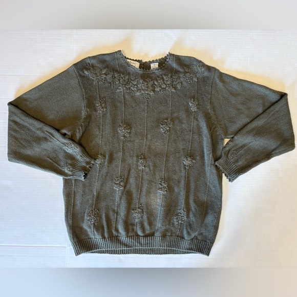Vintage Signatures by Northern Isles Hunter green hand embroidered sweater XL - Picture 7 of 7
